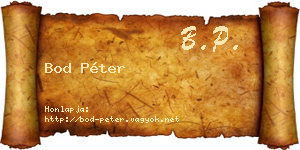 Bod Péter névjegykártya