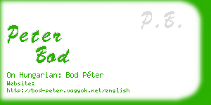 peter bod business card